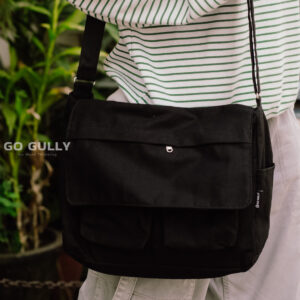 black messenger bag